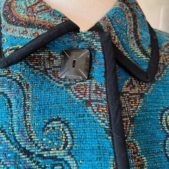 Vintage New Direction paisley brocade vintage 80s cotton blazer EUC - Picture 5 of 8